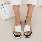 Noir Glass Strap Slides