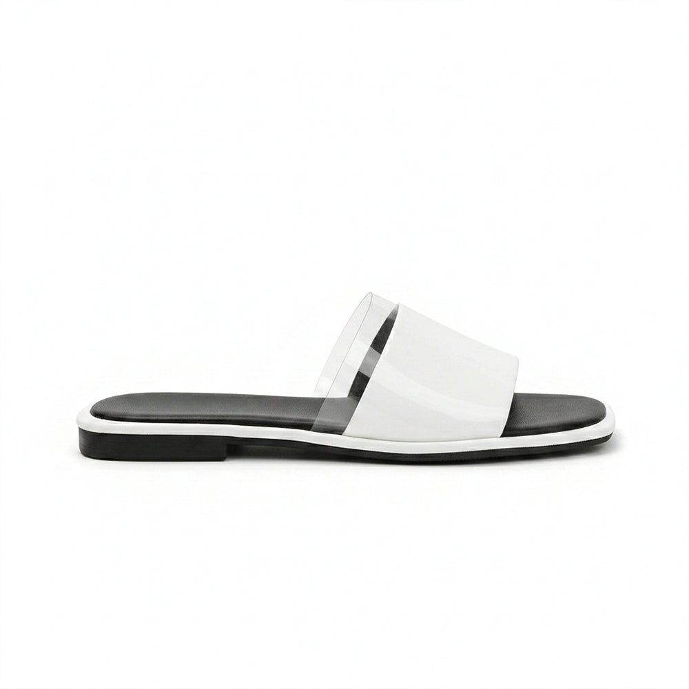 Noir Glass Strap Slides