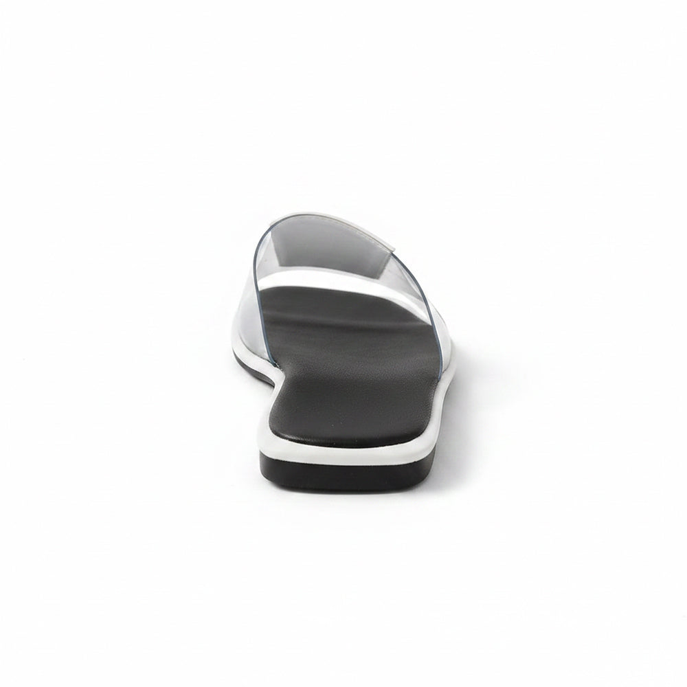 Noir Glass Strap Slides