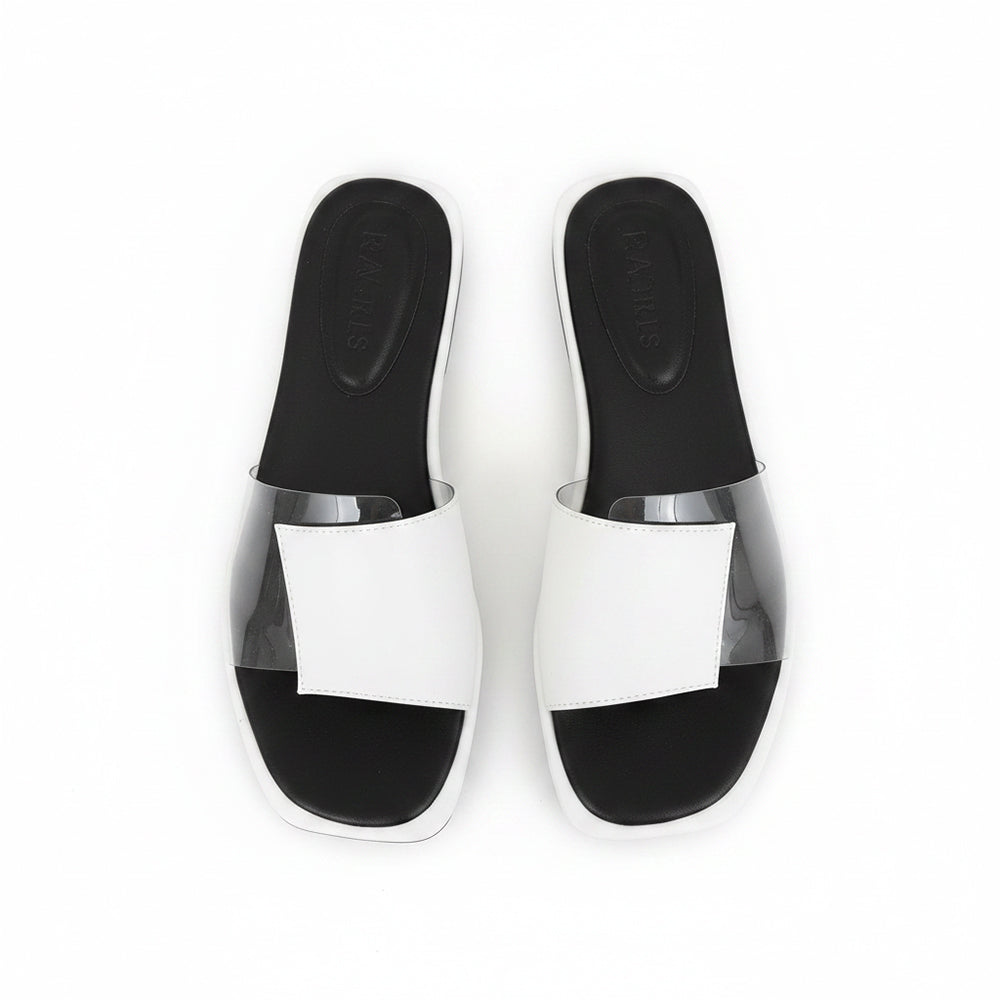 Noir Glass Strap Slides
