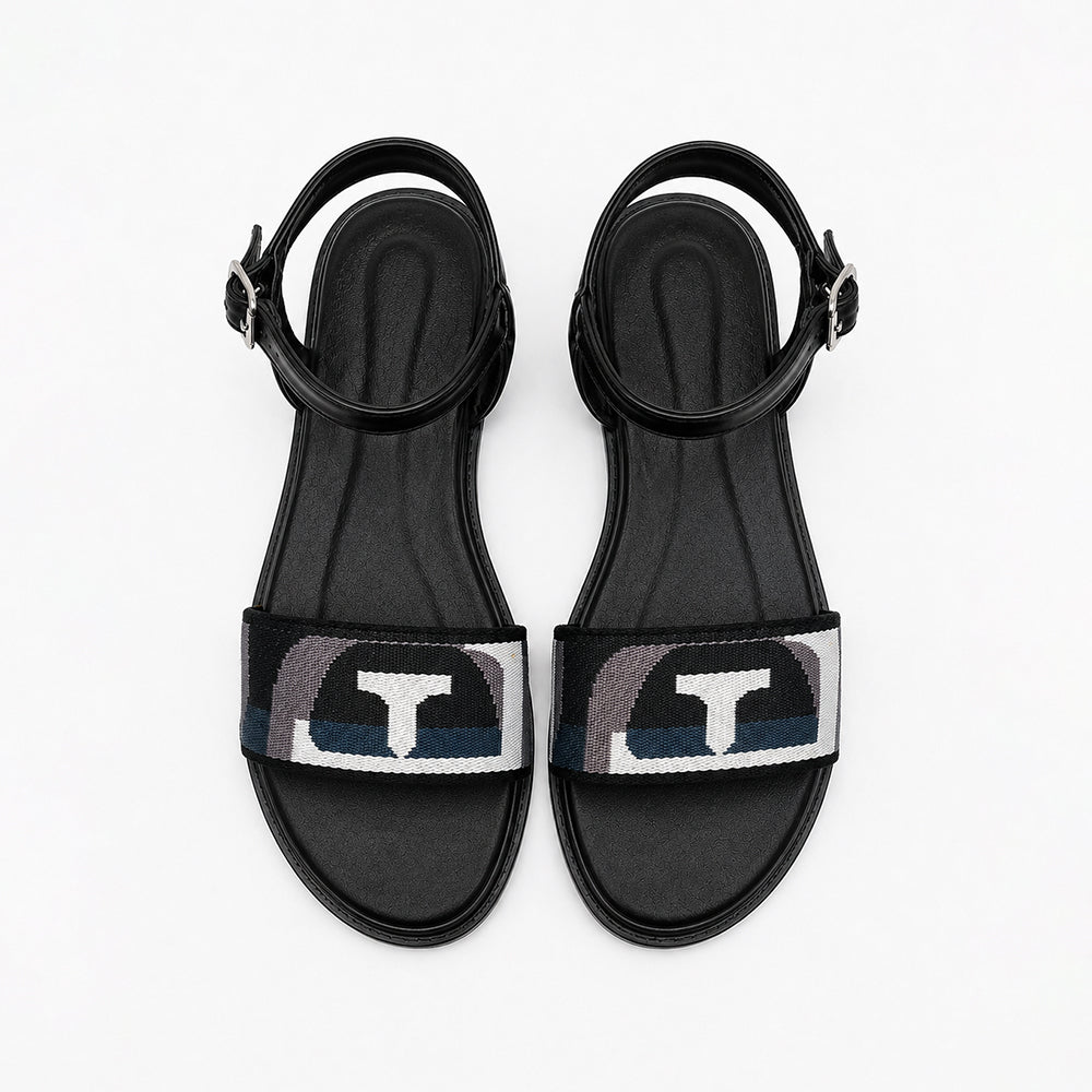Noir Emblem Sandals