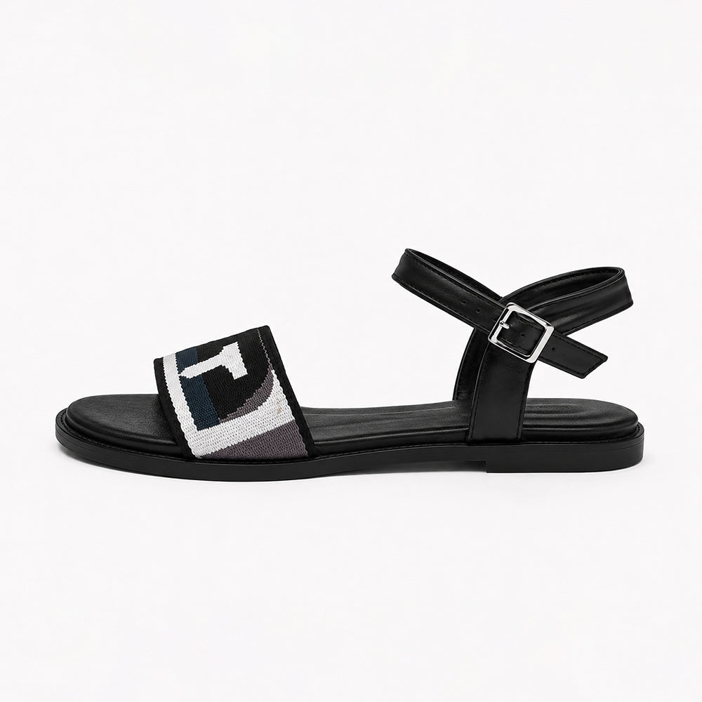 Noir Emblem Sandals