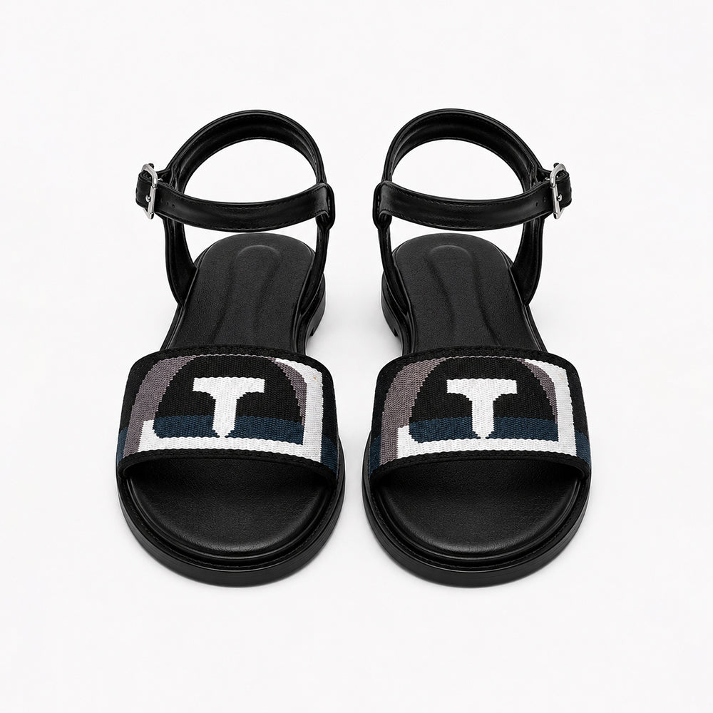 Noir Emblem Sandals