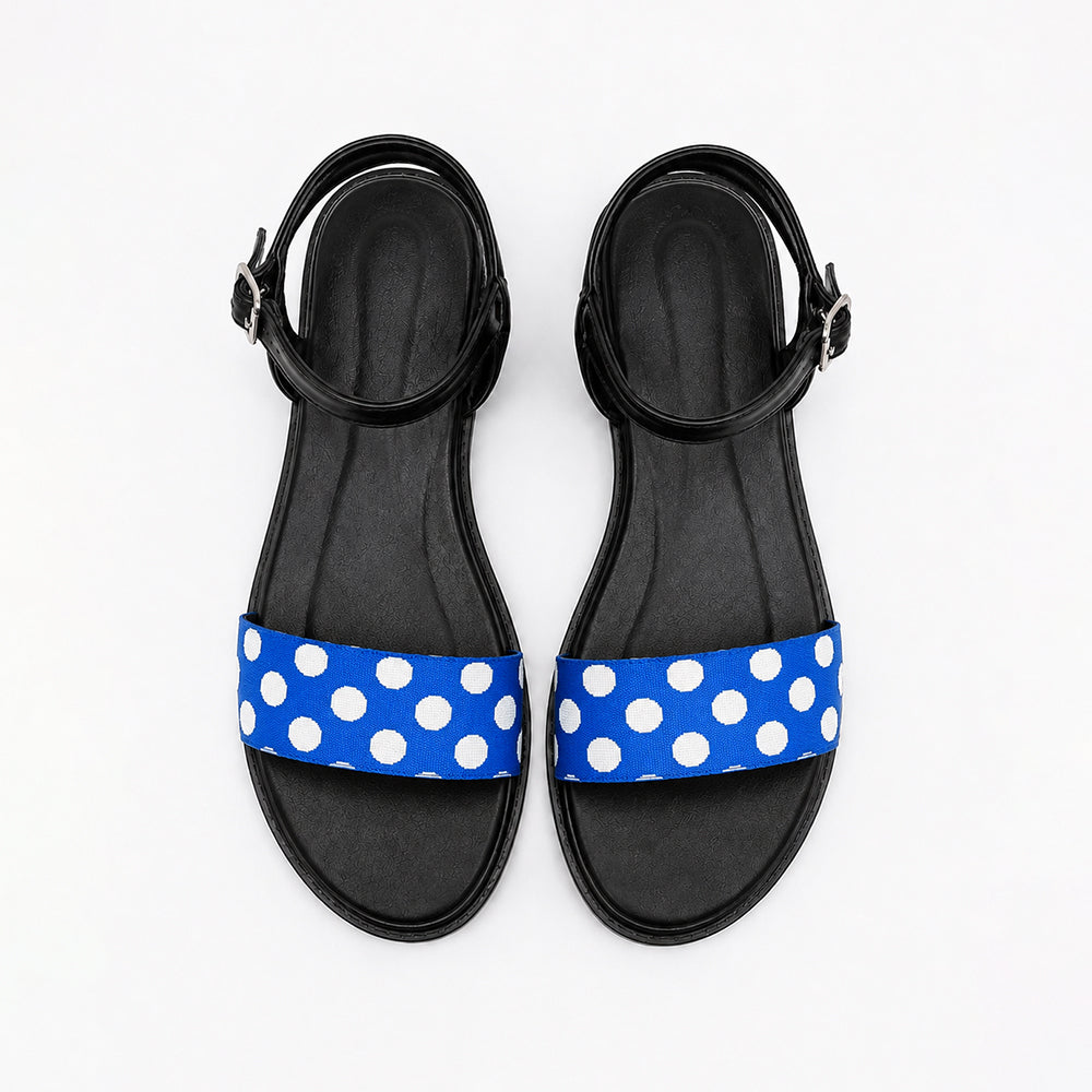 Azure Polka Sandals