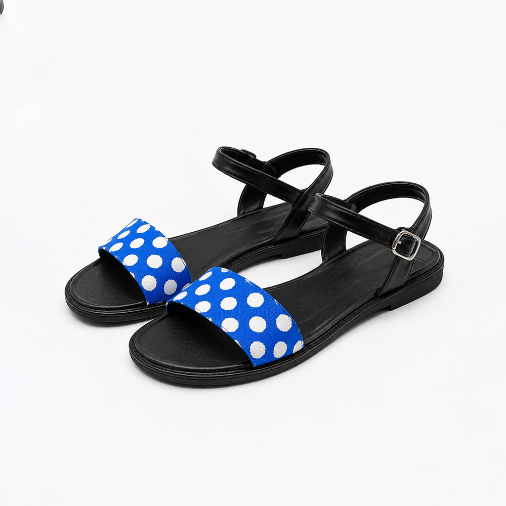 Azure Polka Sandals