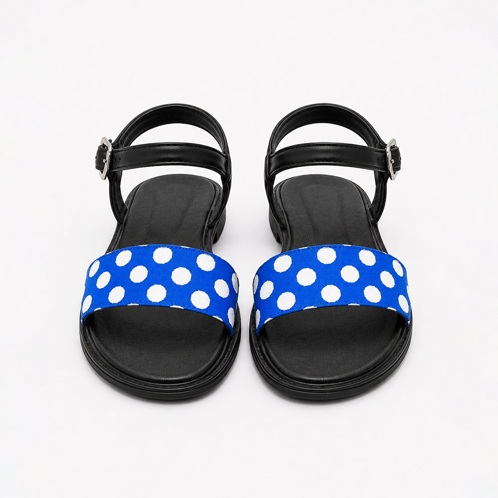 Azure Polka Sandals