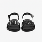 Black Polka Dot Sandals - Front