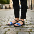Blue Polka Dot Sandals - Model Foot Shot